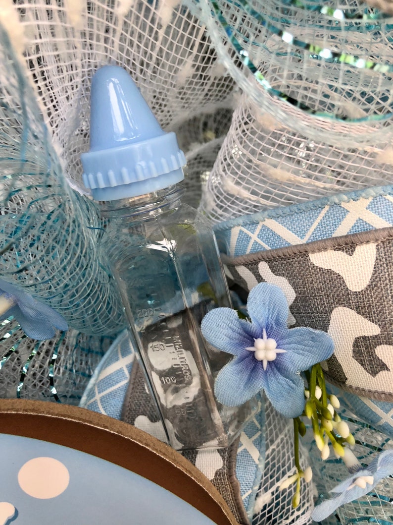 Baby Boy Wreath, Baby Boy Decor, Baby Boy Shower Gift, Baby Gift Etsy