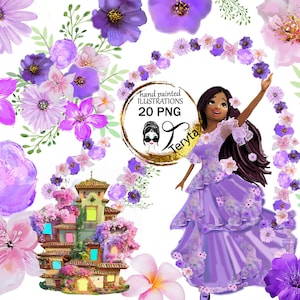 Isabella Encanto Clipart, Isabella Encanto Blumen Clipart, Isabella Madrigal PNG, Sublimation, Magie, Handwerk, Illustration, niedlicher Planer