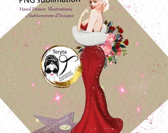 Marilyn Monroe Hollywood Star PNG: Ilustracja retro (pobieranie cyfrowe)