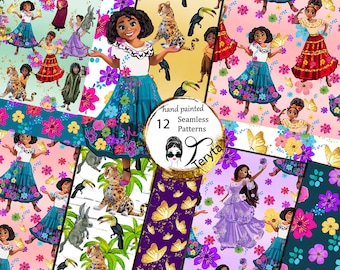 Encanto Seamless Pattern: Mirabel, Madrigal Family (Digital Paper)