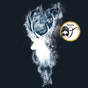 Wizard Herten Fantastische Patronus Hert Gloeiende Magische Rendieren Witte Herten Patronus PNG Illustraties clipart Sublimatie ontwerp