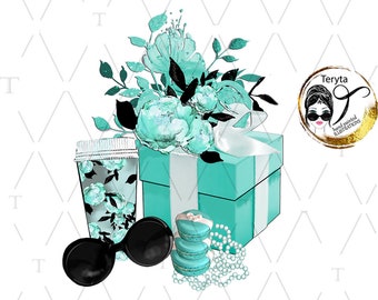 Audrey Hepburn Breakfast at Tiffany's Accessories Clipart (Digital Download)