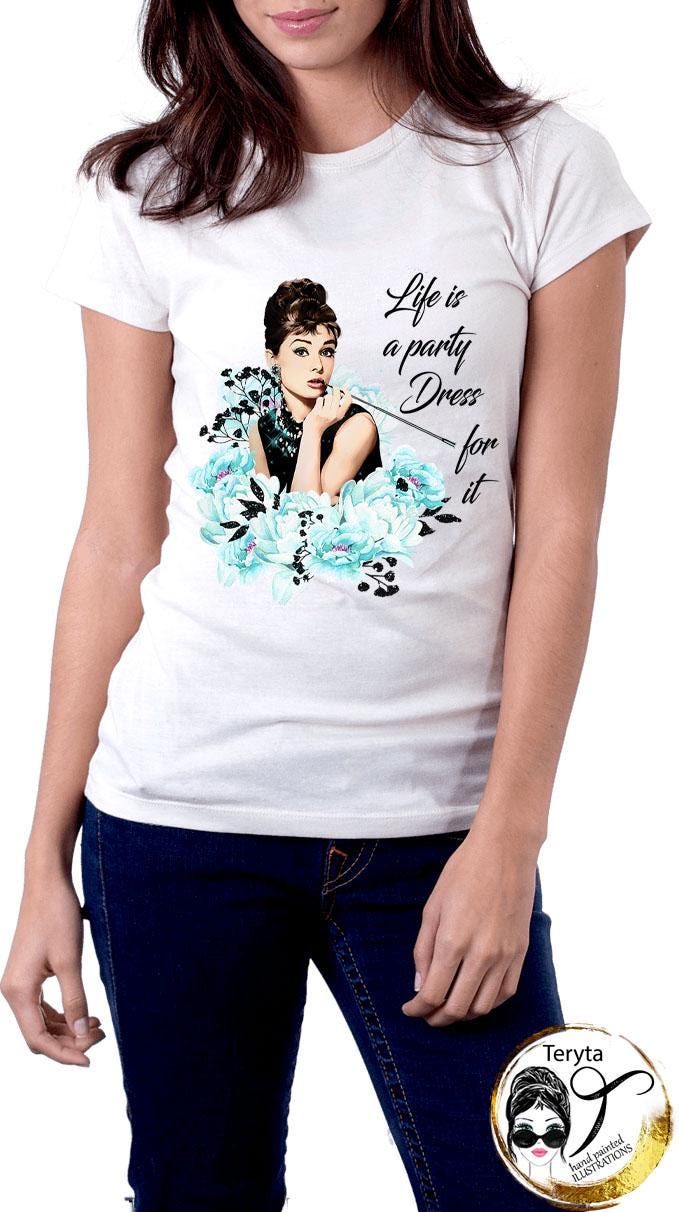 Audrey Hepburn Quote: Life is a Party. Dress for It.png JPG Clipart Hepburn  Illustration, Hollywood Movie Star Card, Retro Styles Printable - Etsy