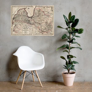 Lettland alte Karte Poster Riga Poster Lettland Druck Wanddeko Home Dekor Lettland Plakat Poster Kunst Antike Karte Plakat Vintage