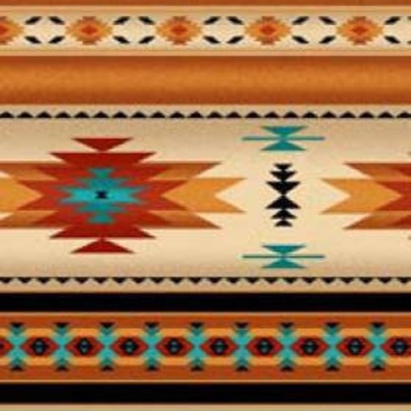 Elizabeth's Studio Tucson Indian Blanket Gold, 100% Cotton Fabric by the Half Yard.