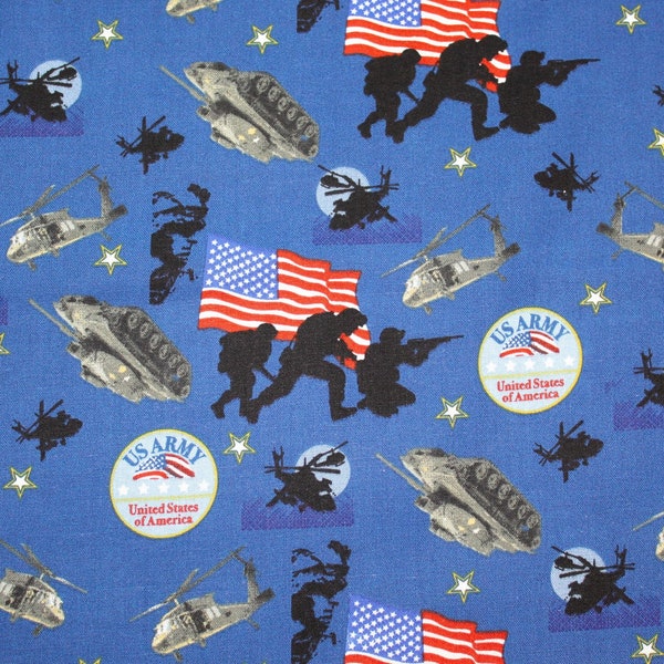 Military Collection US Army. 100% Cotton Fabric by The Half Yard.