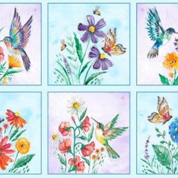 Fanciful Flight by Lori Siebert Collection. Fabric panel 24" by 44".