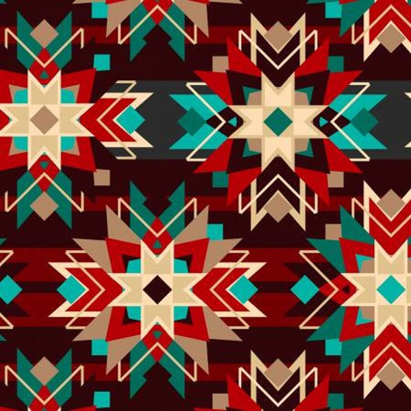 Spirit of The Southwest II by David Textiles Collection. Black Chenoa Argyle. 100% Cotton Fabric by the Half Yard.