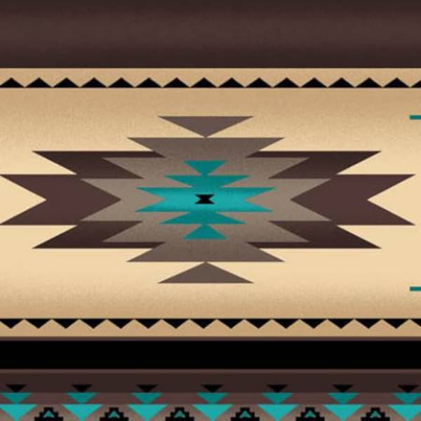 Elizabeth's Studio Tucson Indian Blanket Sepia, 100% Cotton Fabric by the Half Yard.