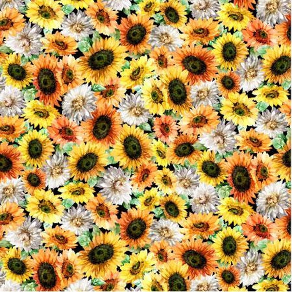 Sunflower Fabric by the Yard Etsy