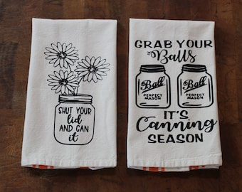 Fun Farm House Canning Themed Kitchen Towels.
