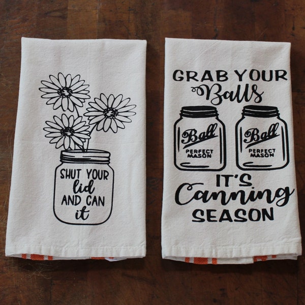 Fun Farm House Canning Themed Kitchen Towels.