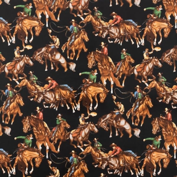 Alexander Henry Edendale Riders-7116B. 100 % Cotton Fabric by the Half Yard.