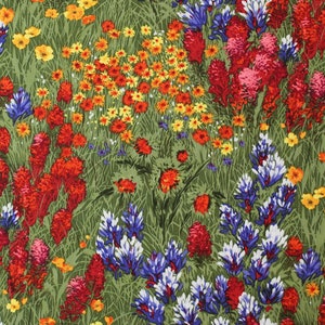 Michael Miller Fabrics Wildflowers. 100% Cotton Fabric by the Half Yard.