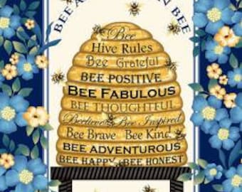 Bee All You Can Bee by Aft Loft Collection. 100% Cotton Fabric Panel.