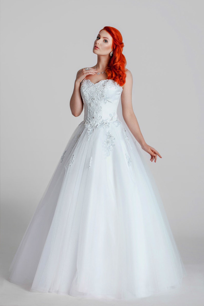 Layered Princess Satin Wedding Dress