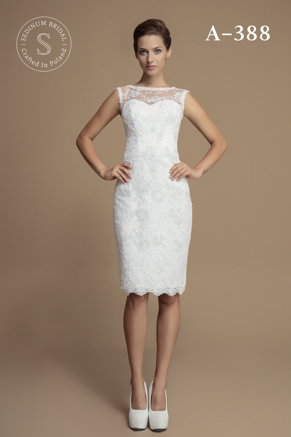 Short Lace Wedding Dress Ivory White Good Price Etsy