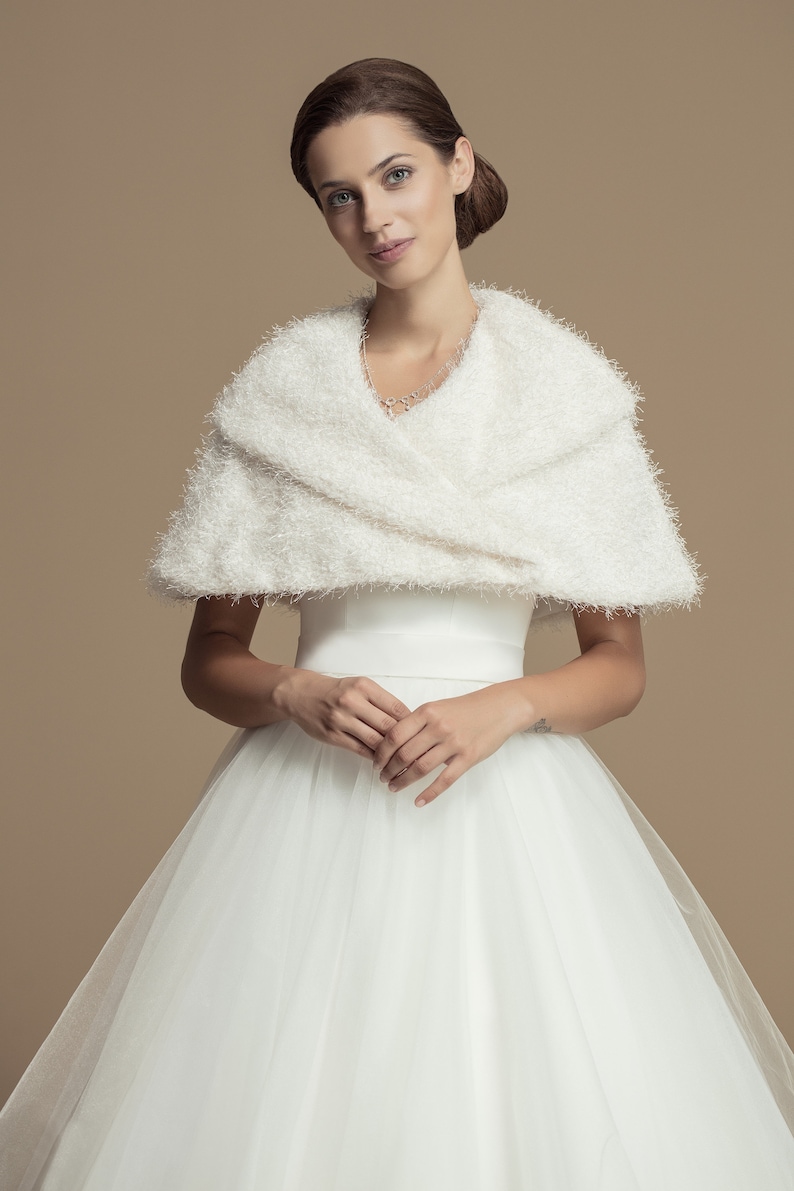 Autumn / Winter Wedding Stole Silk Velour Fur Imitation | Etsy