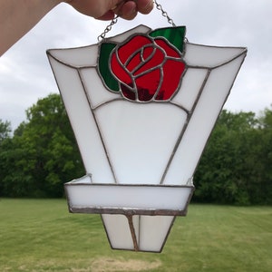 Stained Glass Rose Window or Wall Sconce