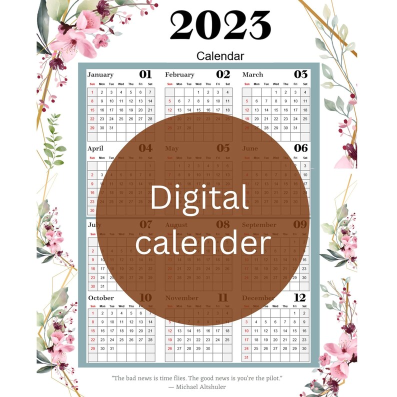 2023 Calendar Printable 2023 Monthly Planner SVG Scalable Prints All