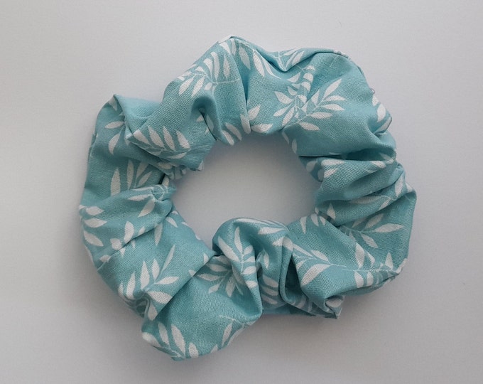 Blue Leaves Scrunchies
