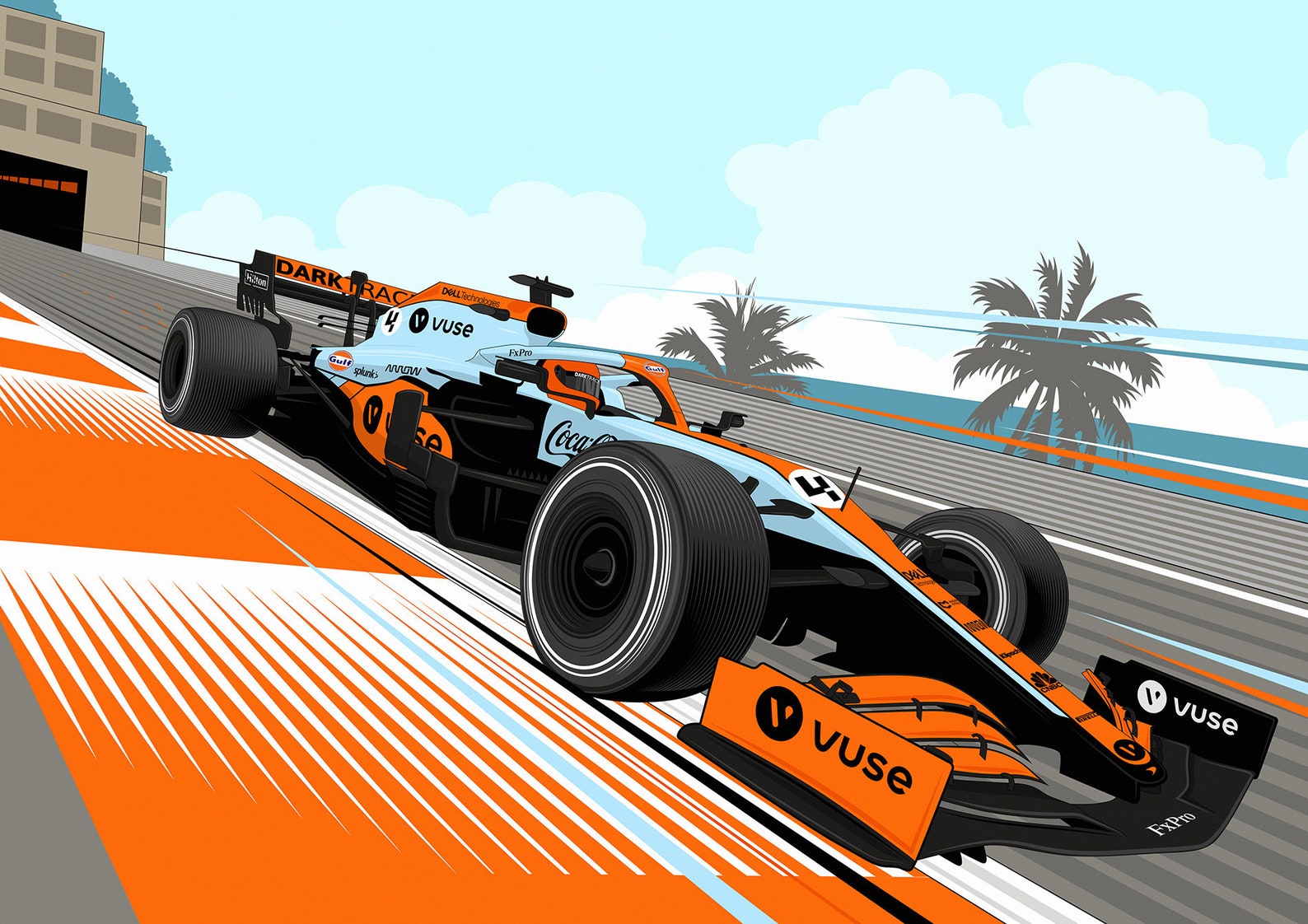 F1 McLaren Limited Edition Gulf Monaco Formula 1 Poster Print Etsy