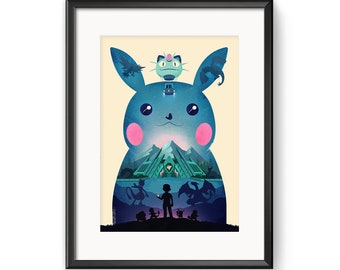 Pokemon Pikachu Poster Print