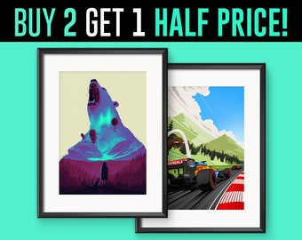 Buy Any 2 PRINTS and get 2ND HALF PRICE! Poster Print Deal