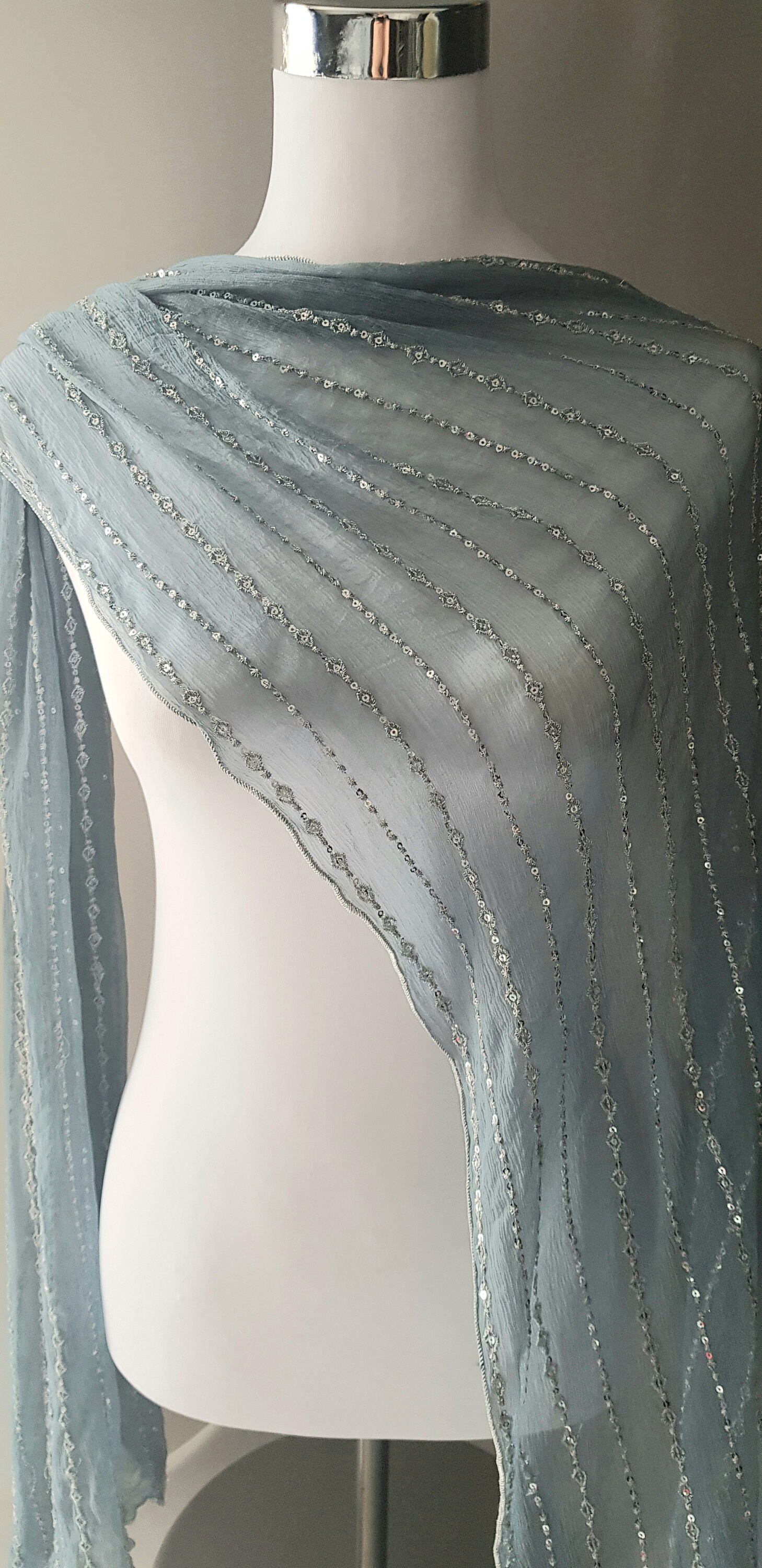 shawl for blue dress