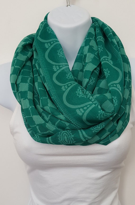 green print scarf