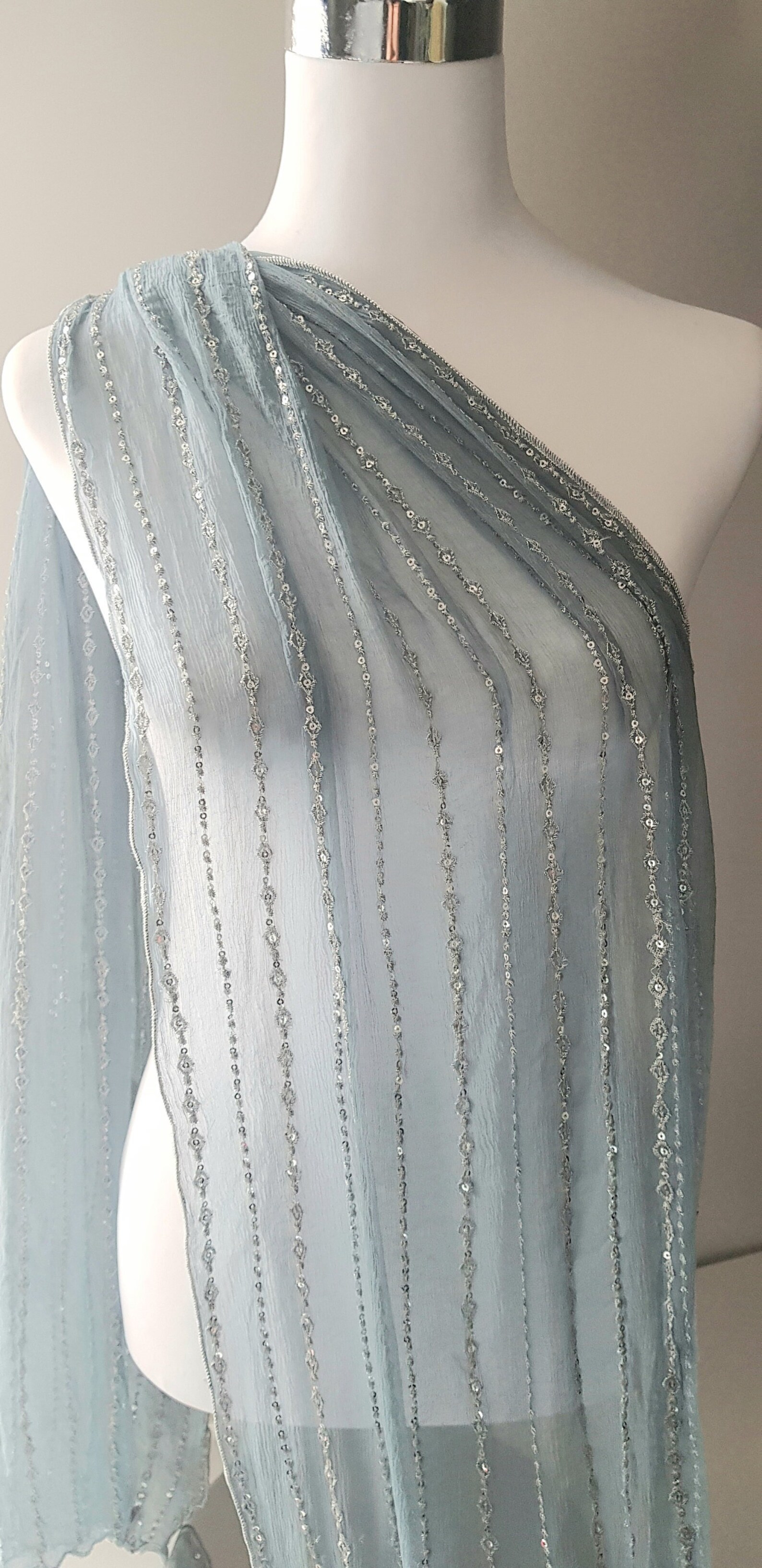 shawl for blue dress