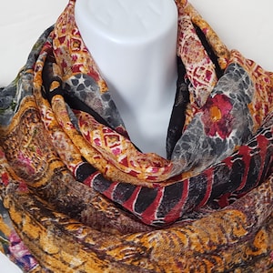 Chiffon Scarf. Patterned Scarf. Patterned Shawl. Wrap. Scarf Gift. Gift  For Her. Gift