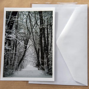 Winterpostkarten Set Fotokarten Schwarzweißfotokarten Verschneite Bäume Karten Weihnachtskarten A6 Größe A5 Größe Leinen gemasert