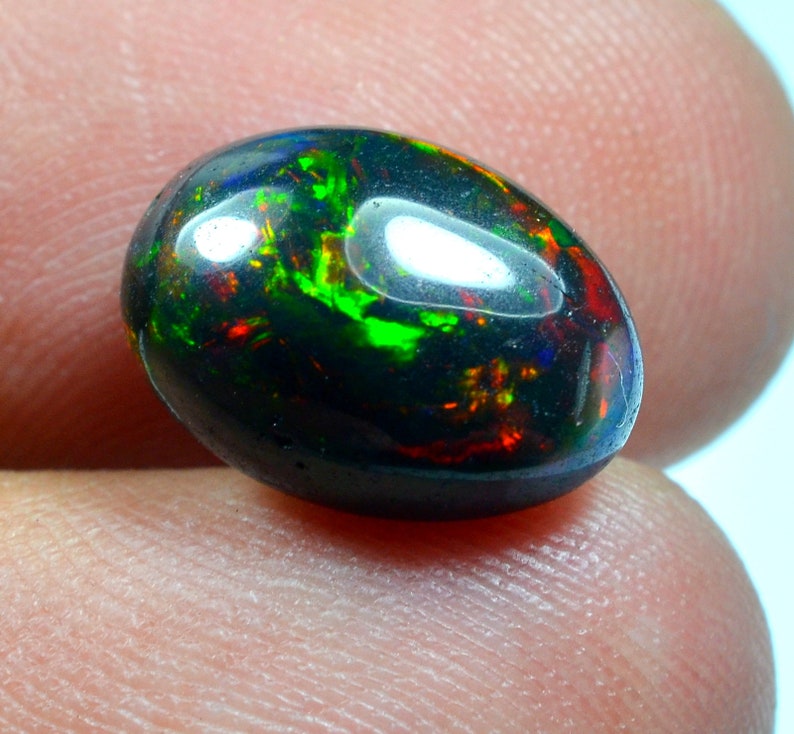 Black Ethiopian Opal Natural Gemstone 3.60 ct Oval Shape Ethiopian Opal Ring Size Multi fire Opal Gemstone 13x9x6 mm