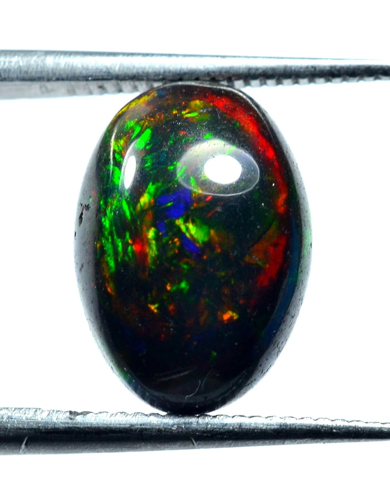 Black Ethiopian Opal Natural Gemstone 3.60 ct Oval Shape Ethiopian Opal Ring Size Multi fire Opal Gemstone 13x9x6 mm