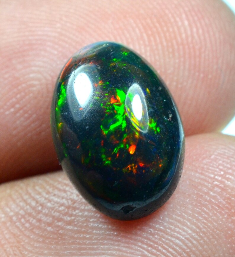 Black Ethiopian Opal Natural Gemstone 3.60 ct Oval Shape Ethiopian Opal Ring Size Multi fire Opal Gemstone 13x9x6 mm