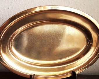 Gold-plated serving plate around 1915 - rarity - from the "Haus Westfalen", Bad Pyrmont
