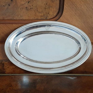 Maritime oval serving plate around 1900 silver-plated, Koch & Bergfeld, Bremen 1st-class service Norddeutscher Lloyd image 2