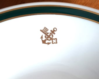 Maritime soup plate (deep plate) from 1959 - Rosenthal, hand-painted - from the on-board tableware of the steamer TS "BREMEN", Norddeutscher Lloyd