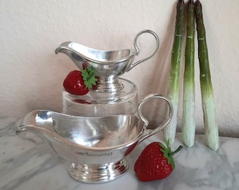 2 small sauce boats around 1930 - silver plated - WMF - Hotel Sonnenhof, Switzerland