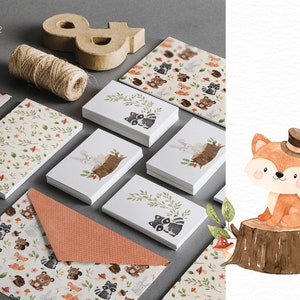 May include: A watercolor illustration of a fox wearing a top hat and sitting on a tree stump. The fox is orange and brown with a white face and a bushy tail. The tree stump is brown and has green leaves growing from it. The fox is saying "hi!" in a speech bubble.