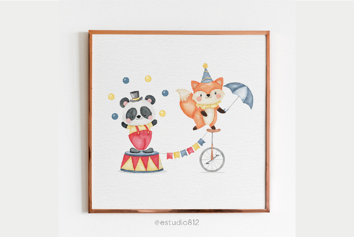 Circus Nursery Clipart Circus Animals Watercolor Digital - Etsy Australia