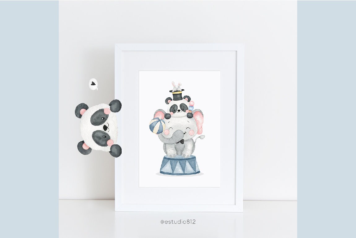 Circus Nursery Clipart Circus Animals Watercolor Digital - Etsy Australia