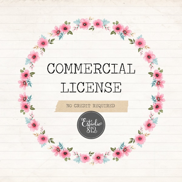 Commercial License - Digital Download Printable ClipArt Watercolor Clipart