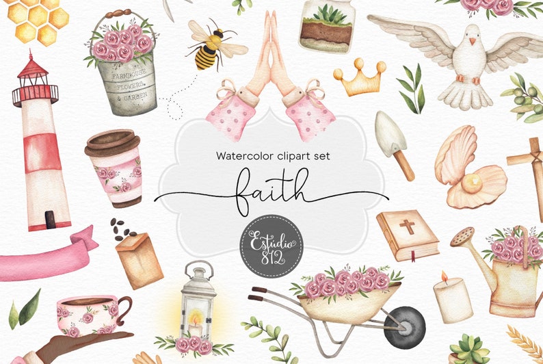 Faith Watercolor Clip Art Digital Download - Etsy