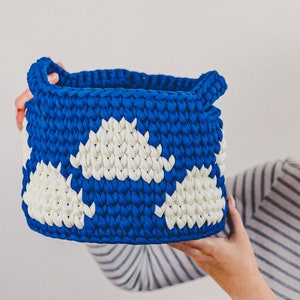 Crochet Cloud Basket Pattern Basket with Handles Pattern Crochet Wooden Based Basket Pattern image 1