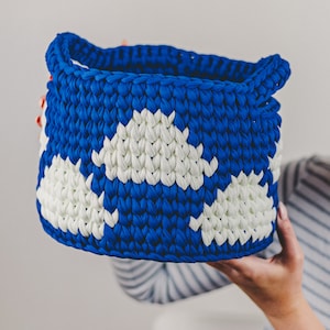 Crochet Cloud Basket Pattern | Basket with Handles Pattern | Crochet Wooden Based Basket Pattern