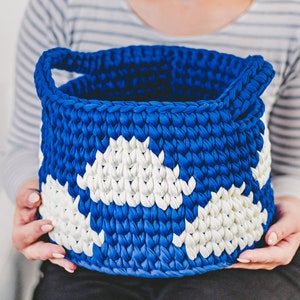 Crochet Cloud Basket Pattern | Basket with Handles Pattern | Crochet Wooden Based Basket Pattern