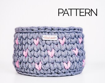 Crochet Nursery Basket Pattern | Set of 3 Crocheted Baskets Pattern