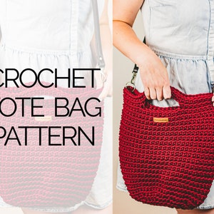 Crochet Tote Bag Pattern | Crochet Handbag Pattern | Crochet Bag with Handle Pattern | Crochet Pattern Bag | PDF | Tutorial Video